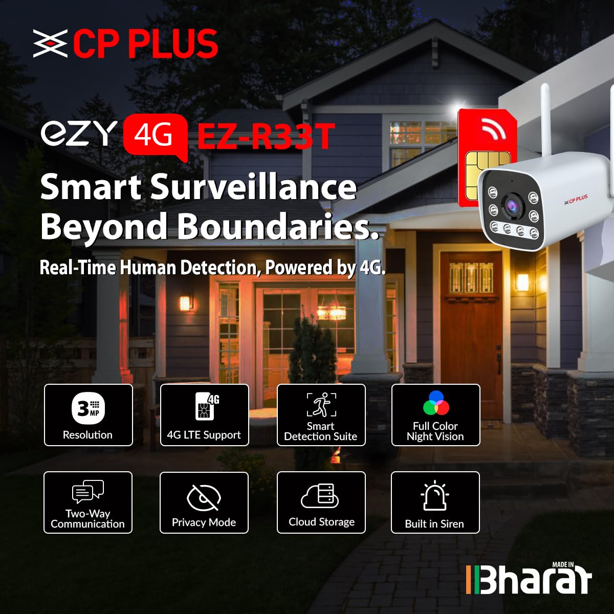 CP Plus EZ-R33T 4G 3MP Outdoor Bullet CCTV Camera