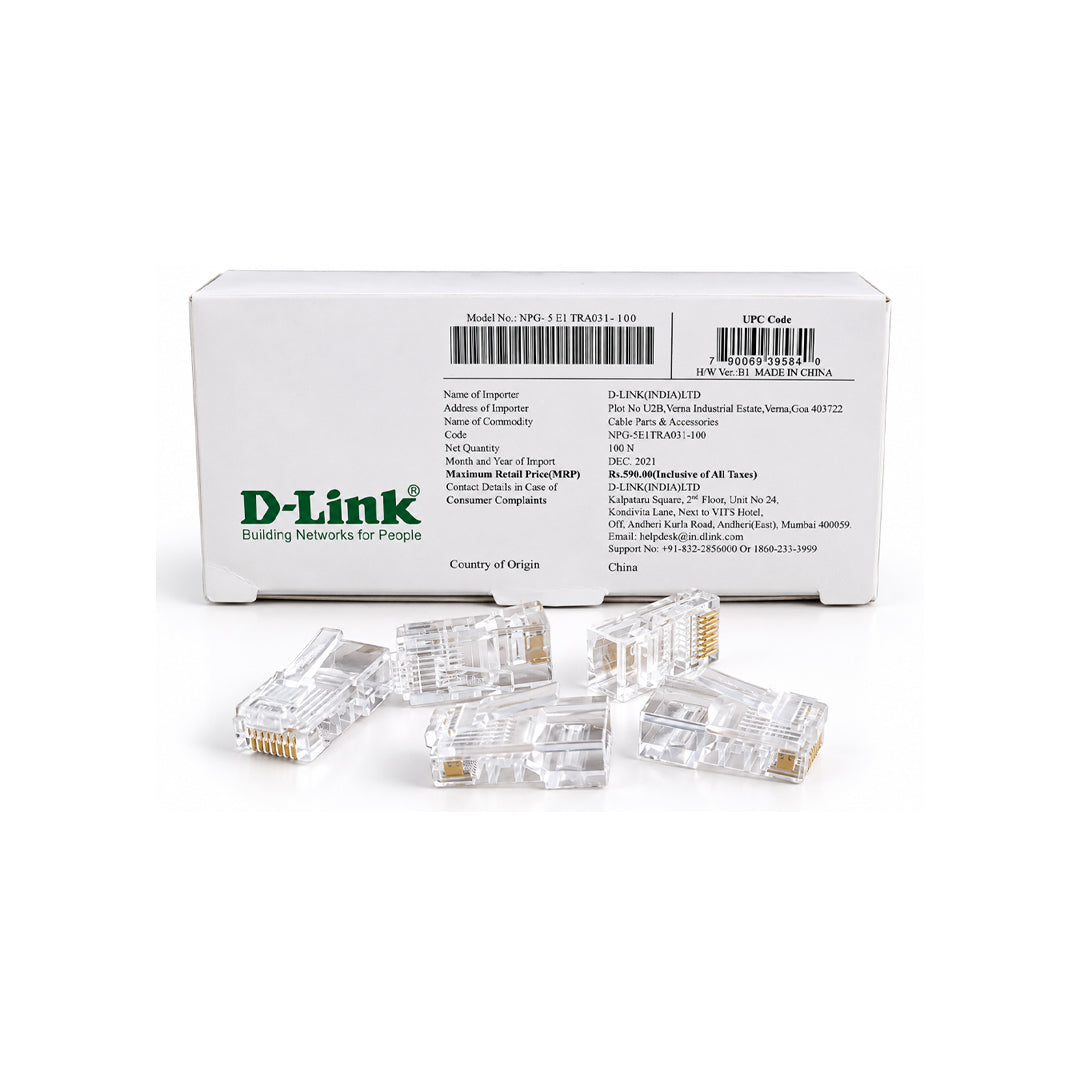 D-Link NPG-5E1TRA031-100 Cat5E UTP Modular Plug (pack of 100 units)